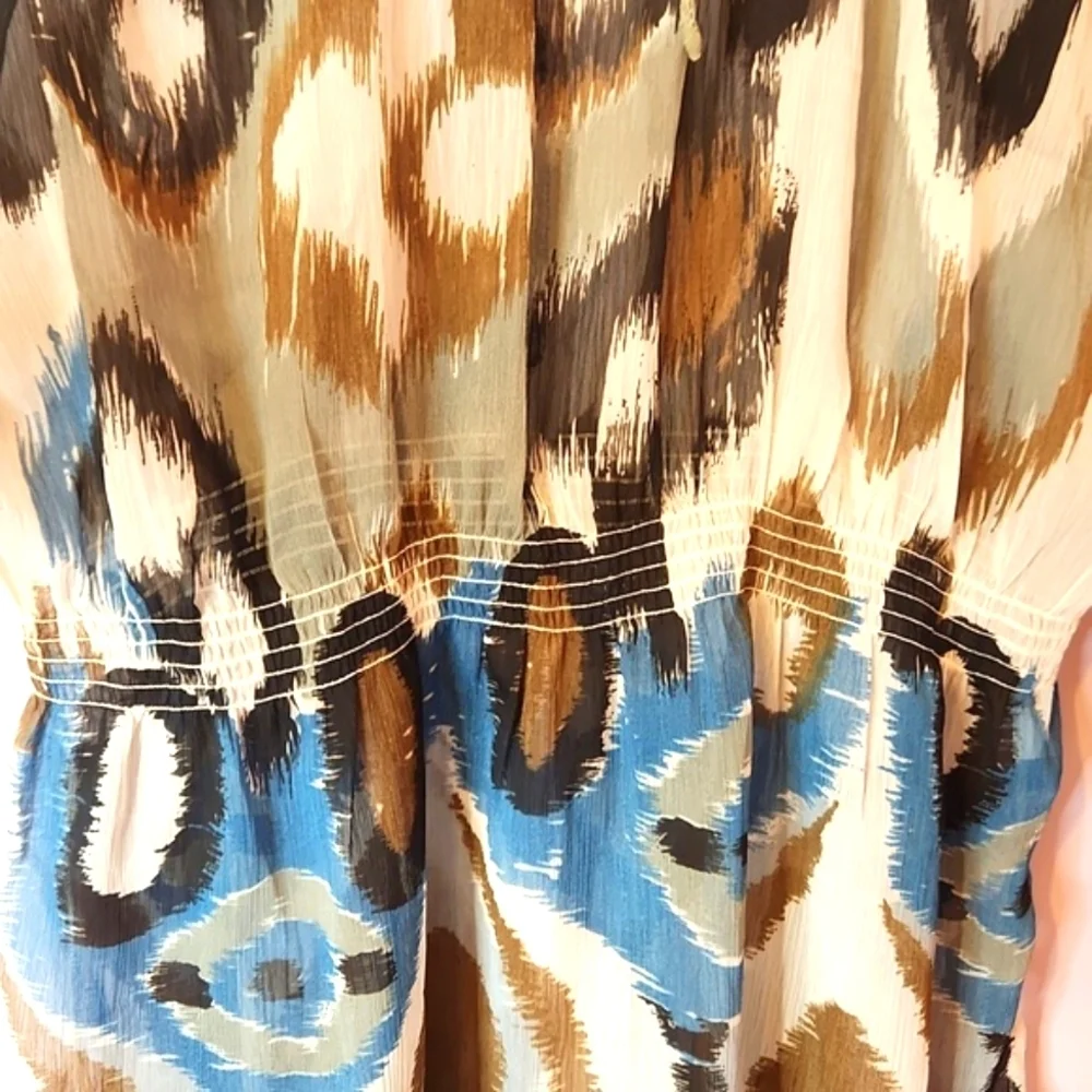 Women’s Beach Cover Up Multicolor Patterned BLUE ISLAND, size L